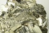Gleaming, Striated Pyrite Crystal Cluster - Peru #260190-1